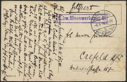 DT. FP IM BALTIKUM 1914/18 K.D. FELDPOSTEXP. DER 6. RES. DIV. B, 6.4.16, Auf Ansichtskarte (Schaulen-Kirche) Nach Crefel - Lettonia