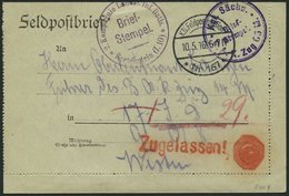 DT. FP IM BALTIKUM 1914/18 K.D. FELDPOSTSTATION NR. 167 **, 10.05.16, Auf Feldpostkartenbrief, Mit Violettem Briefstempe - Lettonia