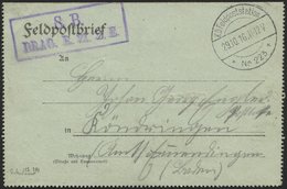 DT. FP IM BALTIKUM 1914/18 K.D. FELDPOSTSTATION NR. 223 **, 29.10.16, Auf Feldpostfalt-Brief Mit Violettem Briefstempel  - Latvia