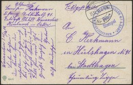 DT. FP IM BALTIKUM 1914/18 K.D. FELDPOSTSTATION NR. 280 **, 15.12.16, Auf Farbiger Ansichtskarte (Herzinnige Weihnachtsw - Lettonie