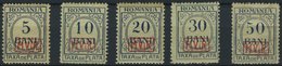 MV In RUMÄNIEN P 1-5 **, 1918, 5 - 50 B. Portomarken, Ohne Wz., Satz Feinst/Pracht, Mi. 400.- - Occupazione 1914 – 18