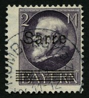 SAARGEBIET 28b O, 1920, 2 M. Schwarzgrauviolett Bayern-Sarre, Pracht, Gepr. Dr. Schneider, Mi. 170.- - Other & Unclassified