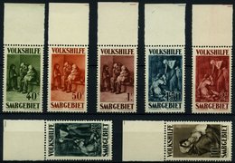SAARGEBIET 135-41 **, 1929, Volkshilfe Vom Oberrand, Prachtsatz, Endwert Gepr. Ney, Mi. 200.- - Other & Unclassified