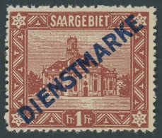 SAARGEBIET D 11I **, 1922, 1 Fr. Ludwigskirche, Type I, Postfrisch, Pracht, Mi. 180.- - Sonstige & Ohne Zuordnung