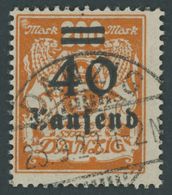 FREIE STADT DANZIG 158 O, 1923, 40 T. Auf 200 M. Rotorange, Zeitgerechte Entwertung, Pracht, Kurzbefund Gruber, Mi. 280. - Autres & Non Classés