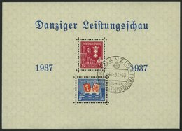 FREIE STADT DANZIG Bl. 3 O, 1937, Block Leistungsschau, Sonderstempel, Pracht, Mi. 110.- - Autres & Non Classés