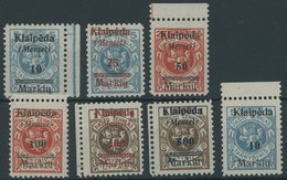 MEMELGEBIET 129-34,129I **, 1923, Druckerei Rytas, Postfrisch, 7 Prachtwerte, Mi. 170.- - Memelland 1923