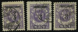 MEMELGEBIET 178I-III O, 1923, 3 C. Auf 40 M. Lebhaftgrauviolett, Type I-III, 3 Prachtwerte, Gepr. Huylmans - Memelgebiet 1923