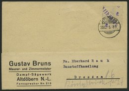 ALTDÖBERN 1II BRIEF, 29.12.1945, 6 Pf. Wertziffer Violett, Stellung II, Prachtkarte, Gepr. Weigelt Mit Befund - Altri & Non Classificati