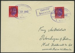 FREDERSDORF 25 BRIEF, 1945, 12 Pf. Karminrot StTdr Mit Violettem R2 Gebühr Bezahlt Und Mi.Nr. 8 Auf Karte (rückseitig Un - Privatpost