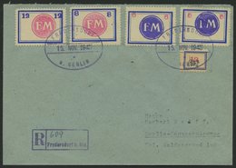 FREDERSDORF Sp124,57-60 BRIEF, 1945, 5 - 12 Pf., Rahmengröße 31x23 Mm, Kleine Wertziffern Mit 12 Pf. Zusatzfrankatur Auf - Private & Lokale Post
