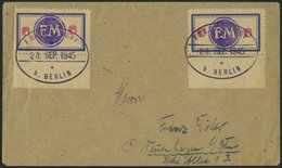 FREDERSDORF SP 162FIII BRIEF, 1945, 6 Pf., Rahmengröße 38x21 Mm, Mit Abart Wertziffer Mittelrosa, Aufdruck Bläulichviole - Private & Local Mails