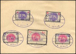 FREDERSDORF Sp231-34,50 BrfStk, 1945, 5 - 12 Pf., Rahmengröße 28x19 Mm Und 30 Pf., Rahmengröße 38x28 Mm, Kleine Wertziff - Postes Privées & Locales