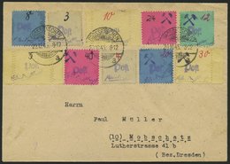 GROSSRÄSCHEN 3S,6S,10S BRIEF, 1945, 5 (doppelte Zähnung!), 10 Und 30 Pf. Gebührenmarken Aus Streifen, Pracht, Mi.Nr. 6S  - Private & Local Mails