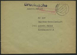 ALL. BES. GEBÜHR BEZAHLT EISLINGEN (FILS), 2.3.46, Roter R1 Gebühr Bezahlt, Drucksachenbrief, Feinst - Altri & Non Classificati