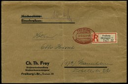 ALL. BES. GEBÜHR BEZAHLT FREIBURG, 30.9.46, Roter Ellipsenstempel Gebühr Bezahlt Auf Einschreibbrief, Reg.-bug Sonst Pra - Otros & Sin Clasificación