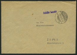 ALL. BES. GEBÜHR BEZAHLT GEISELHÖRING, 7.12.45, Violetter L1 Gebühr Bezahlt, Brief Feinst - Otros & Sin Clasificación