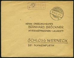 ALL. BES. GEBÜHR BEZAHLT HENGERSBERG, 16.10.45, Violetter Behelfsstempel-R2 Gebühr Bezahlt, Handschriftlich 12 Eingesetz - Autres & Non Classés