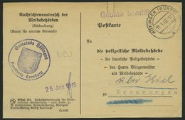 ALL. BES. GEBÜHR BEZAHLT HÖFINGEN (WÜRTT), 11.1.46, Violetter L1 Gebühr Bezahlt, Karte Feinst - Sonstige & Ohne Zuordnung