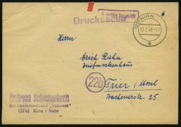 ALL. BES. GEBÜHR BEZAHLT (22)KIRN, 12.2.48. Violetter R1 Gebühr Bezahlt, Drucksache, Feinst - Other & Unclassified