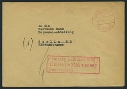 ALL. BES. GEBÜHR BEZAHLT KORNWESTHEIM Gebühr Bezahlt, 6.12.45, Roter K1 Auf Bankbrief, Pracht - Other & Unclassified