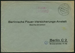 ALL. BES. GEBÜHR BEZAHLT KÖNIGS WUSTERHAUSEN, 2.11.45, Roter R2 Gebühr Bezahlt Auf Brief, Feinst - Sonstige & Ohne Zuordnung