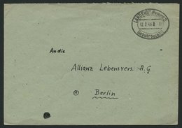 ALL. BES. GEBÜHR BEZAHLT LANDSHUT Gebühr Bezahlt, 12.2.46, Ellipsenstempel, Prachtbrief - Altri & Non Classificati