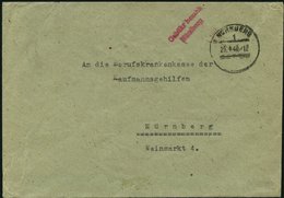 ALL. BES. GEBÜHR BEZAHLT NÜRNBERG, 25.4.46, Roter L2 Gebühr Bezahlt Nürnberg, Brief Feinst - Autres & Non Classés