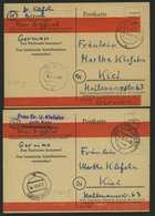 ALL. BES. AUFBRAUCHAUSGABEN P 764III BRIEF, 1945, 6 Pf. Schwarz Auf Sämisch, Mit 2 Streifen, Kontrollstempel BÜSUM Und H - Other & Unclassified