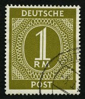 ALLIIERTE BES. 937Y O, 1946, 1 RM. Oliv, Wz. 6Y (steigend Statt Fallend), Pracht, Mi. 500.- - Other & Unclassified