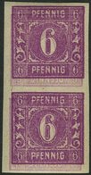 MECKLENBURG-VORPOMMERN 9bDKU Paar **, 1946, 6 Pf. Dunkelpurpur, Doppeldruck, Einer Davon Kopfstehend, Ungezähnt, Im Senk - Altri & Non Classificati