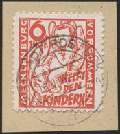 MECKLENBURG-VORPOMMERN 26a BrfStk, 1945, 6 Pf. Lebhaftrötlichorange Kinderhilfe, Prachtbriefstück, Gepr. Kramp, Mi. 60.- - Other & Unclassified