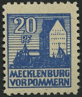 MECKLENBURG-VORPOMMERN 38yc **, 1946, 20 Pf. Schwärzlichgrauultramarin, Pracht, Fotobefund Kramp, Mi. 600.- - Other & Unclassified