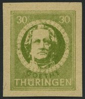 THÜRINGEN 99V1 **, 1945, Versuchsdruck: 30 Pf. Dunkelolivgrün, Pracht, Gepr. Sturm, Mi. 100.- - Other & Unclassified