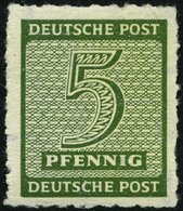 WEST-SACHSEN 116CY *, 1945, 5 Pf. Roßwein, Durchstochen 10, Wz. 1Y, Falzrest, Pracht, Gepr. Zierer - Altri & Non Classificati