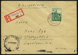 WEST-SACHSEN 165AXa BRIEF, 1946, 84 Pf. Schwärzlichsmaragdgrün, Gezähnt, Wz. 1X, Einzelfrankatur Auf Einschreibbrief, Pr - Otros & Sin Clasificación