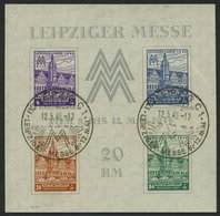 WEST-SACHSEN Bl. 5XZa O, 1946, Block Leipziger Messe, Wz. Stufen Steil Fallend, Type I, Sonderstempel, Stärkere Kalander - Other & Unclassified