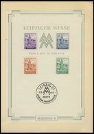 WEST-SACHSEN Bl. 5SX (*), 1946, Großblock Leipziger Messe, Wz. 1X, Type I, Mit Etwas Angestoßener Schutzhülle, Block Pra - Otros & Sin Clasificación