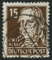 DDR 331vaXII O, 1953, 15 Pf. Dunkelbraun Hegel, Gestrichenes Papier, Wz. 2XII, Feinst, Gepr. Schönherr, Mi. 100.- - Gebraucht