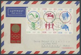 DDR 1039-44 BRIEF, 1964, Olympische Sommerspiele Im Sechserblock Auf Luftpostbrief In Den Sudan, Pracht - Gebraucht