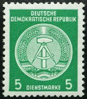 DIENSTMARKEN A D 18IIXII **, 1954, 5 Pf. Smaragdgrün, Type II, Wz. 2XII, Pracht, Gepr. Jahn, Mi. 250.- - Other & Unclassified