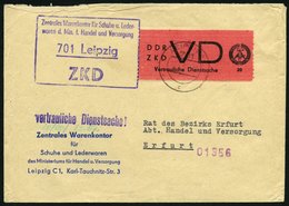 DIENSTMARKEN D VD 1A BRIEF, 1965, 20 Pf. Bräunlichrot/schwarz, Gezähnt 91/2, Auf Brief Aus LEIPZIG C1, Normale Zähnung,  - Otros & Sin Clasificación