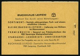 ZUSAMMENDRUCKE MH 4c2.1 **, 1968, Markenheftchen Ulbricht, Bogenzählnummer Unten, Feinst, Mi. 85.- - Se-Tenant