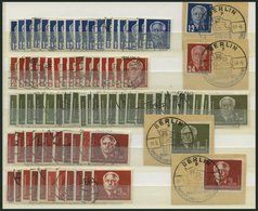 LOTS 251-54 O, 1950, 12 Pf. - 2 DM Pieck, Interessante Partie Mit Bedarfs-Stempeln, Feinst/Pracht - Collections