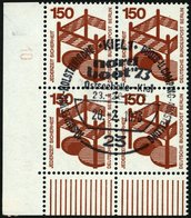 BERLIN 411A DZ VB O, 1972, 150 Pf. Unfallverhütung Im Eckrandviererblock Mit Randnummer 10, Sonderstempel, Pracht - Autres & Non Classés