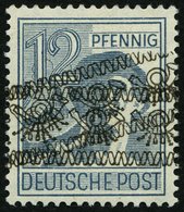 AMERIK. U. BRITISCHE ZONE 40IDDF **, 1948, 12 Pf. Bandaufdruck, Doppelaufdruck, Einmal Normal, Einmal Diagonal, üblich G - Andere & Zonder Classificatie