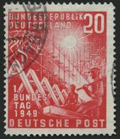 BUNDESREPUBLIK 112I O, 1949, 20 Pf. Bundestag Mit Abart Kleines I In Bundesrepublik, Leicht Nachgezähnt Sonst Pracht, Mi - Usati
