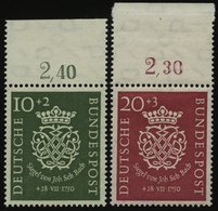 BUNDESREPUBLIK 121/2 **, 1950, Bach, Vom Oberrand, Pracht - Used Stamps