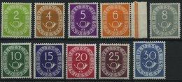 BUNDESREPUBLIK 123-32 **, 1951, 2 - 30 Pf. Posthorn, 10 Prachtwerte, Mi. 305.- - Usati