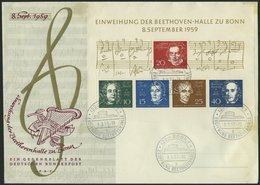 BUNDESREPUBLIK Bl. 2 BRIEF, 1959, Block Beethoven Auf FDC, Feinst, Mi. 140.- - Gebraucht